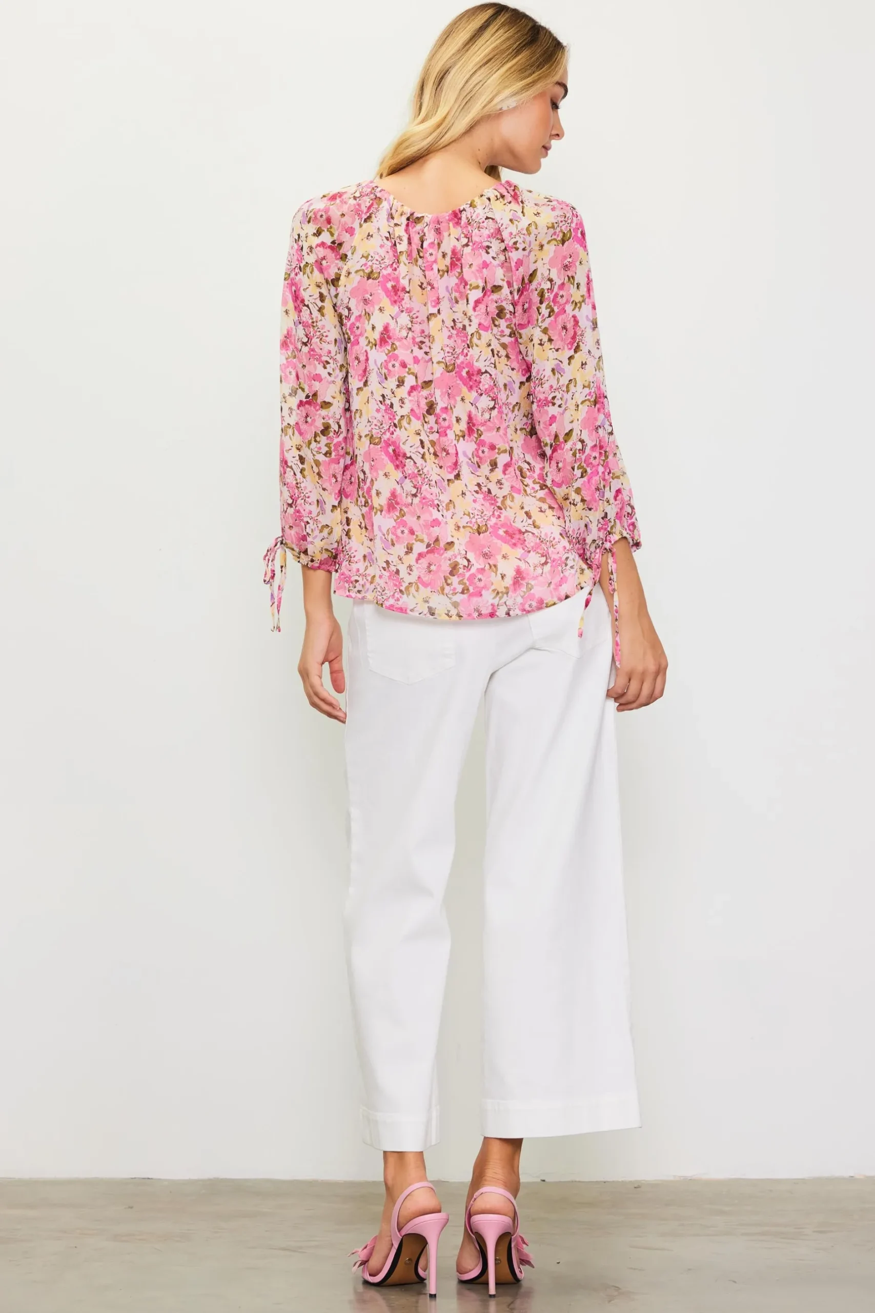 SKIES ARE BLUE Blouses|Long Sleeve Tops*Alanna Floral Print Longsleeve Blouse Pink
