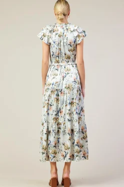 SKIES ARE BLUE Maxi Dresses*Amani Floral Print Sleeveless Maxi Dress Creamfloral