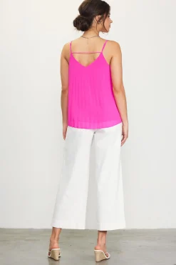 SKIES ARE BLUE Sleeveless Tops*Back Strap Detail Pleated Cami Prettyinpink