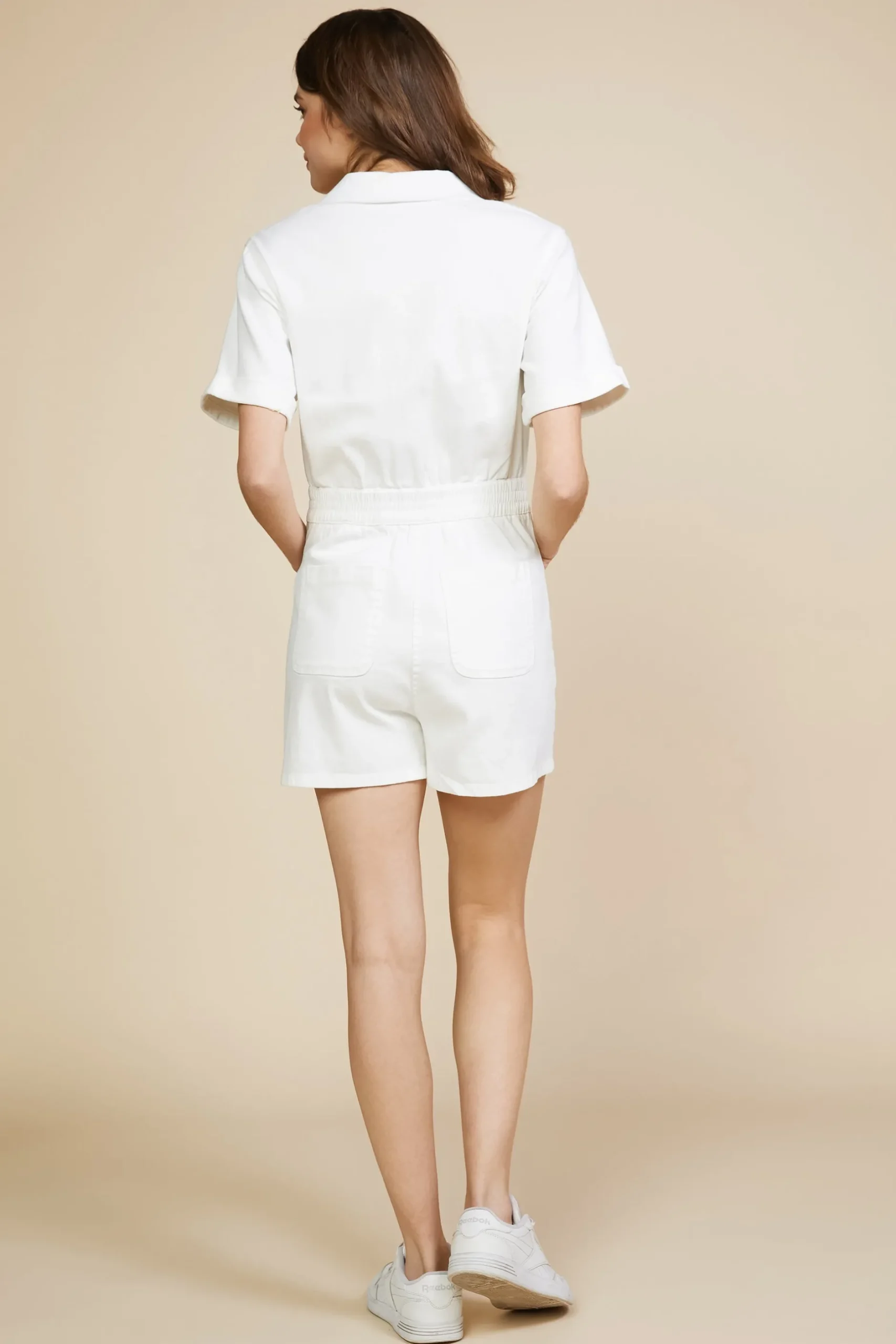SKIES ARE BLUE Jumpsuits*Bailee Utility Romper White
