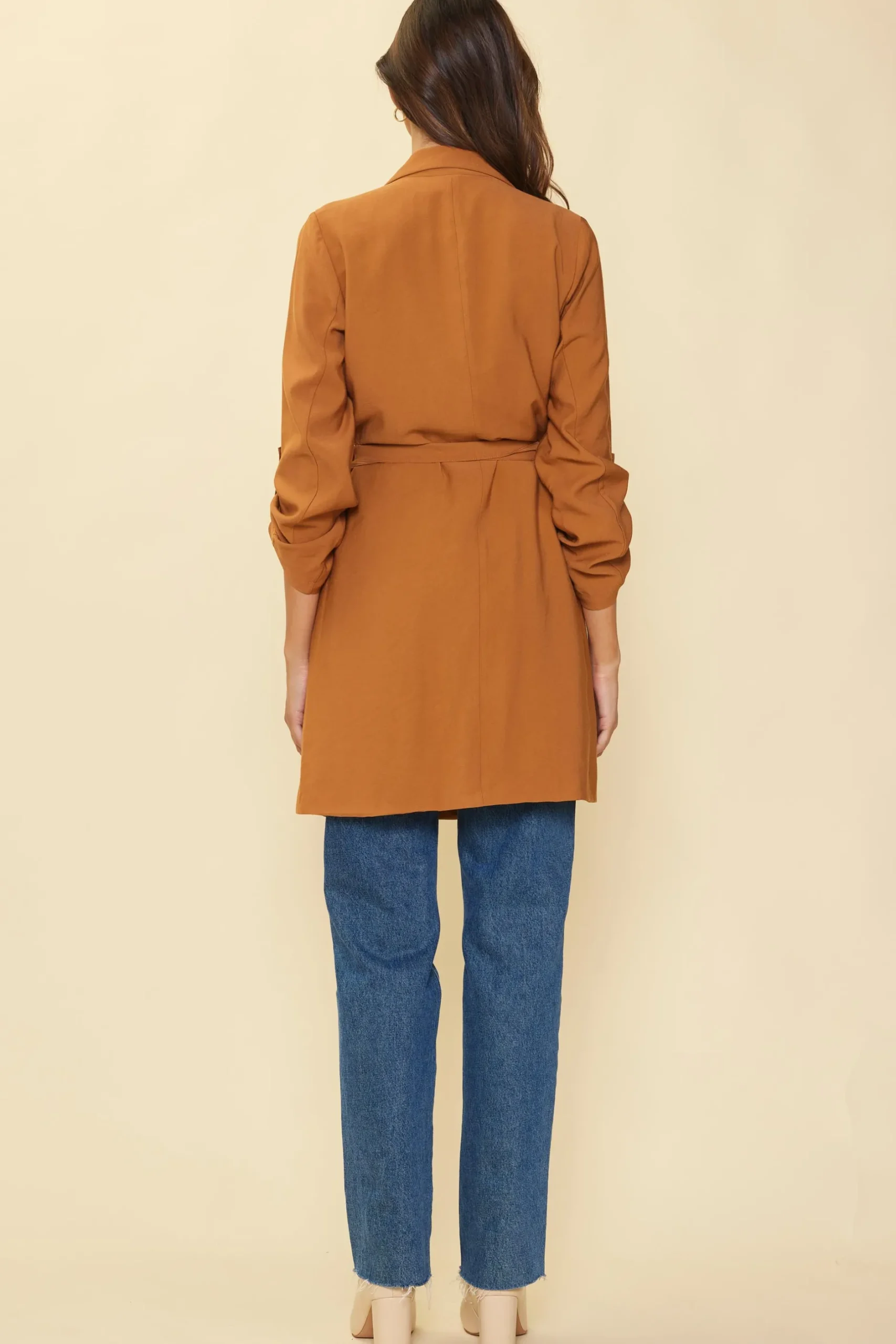 SKIES ARE BLUE Outerwear*Belted Trench Coat Gingerbrown