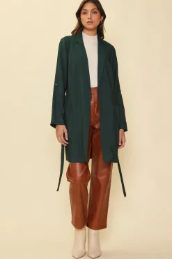 SKIES ARE BLUE Outerwear*Belted Trench Coat Gemstonegreen