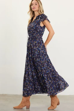 SKIES ARE BLUE Maxi Dresses*Blake Print Tiered Maxi Dress Blackmulti