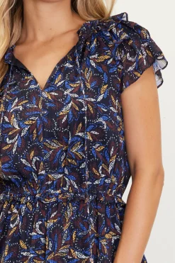 SKIES ARE BLUE Maxi Dresses*Blake Print Tiered Maxi Dress Blackmulti