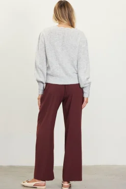 SKIES ARE BLUE Sweaters*Cable Knit Sweater Gray