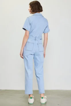 SKIES ARE BLUE Jumpsuits*Washed Utility Jumpsuit Chambray