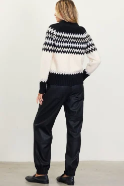 SKIES ARE BLUE Sweaters*Clarke Fair Isle Sweater Black-cream