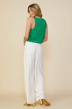 SKIES ARE BLUE Sleeveless Tops*Cowl Neck Sleeveless Top Kelly-green