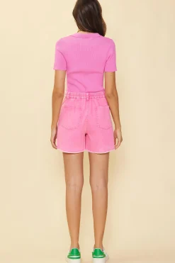 SKIES ARE BLUE Skirts*Denim Wrap Skort Pink