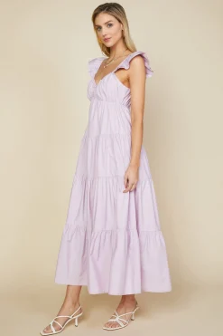 SKIES ARE BLUE Maxi Dresses*Diana Poplin Maxi Dress Lavender