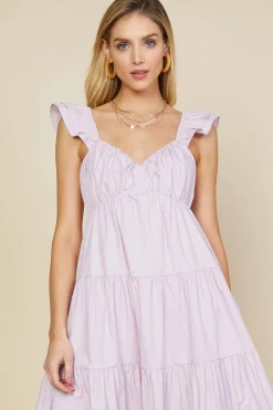 SKIES ARE BLUE Maxi Dresses*Diana Poplin Maxi Dress Lavender