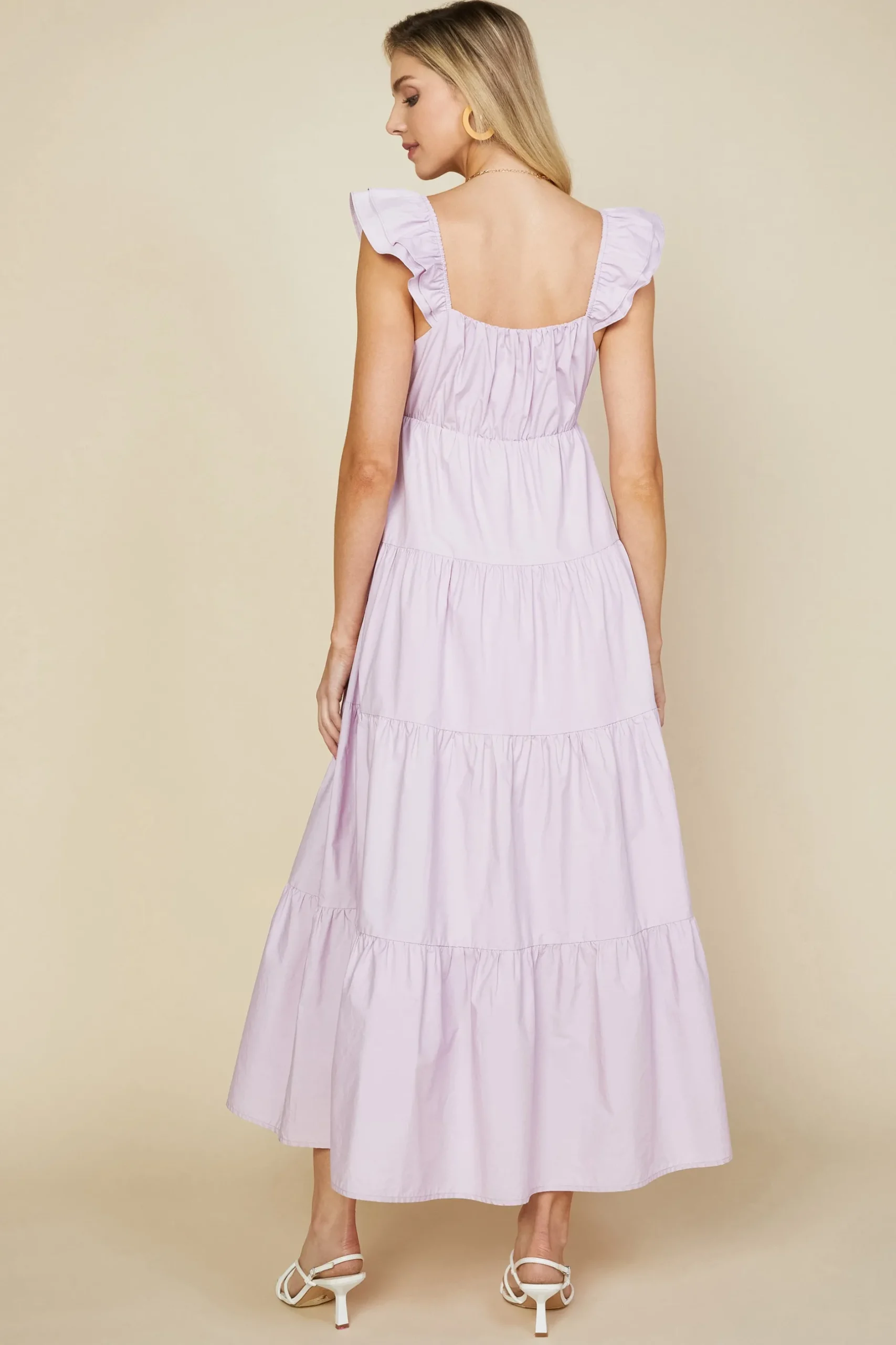 SKIES ARE BLUE Maxi Dresses*Diana Poplin Maxi Dress Lavender