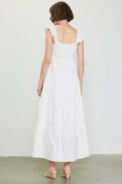 SKIES ARE BLUE Maxi Dresses*Diana Poplin Maxi Dress White