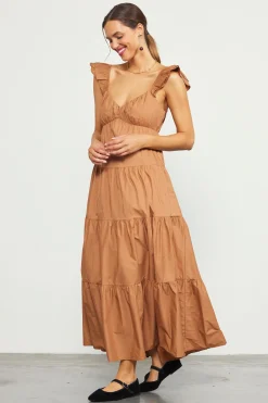 SKIES ARE BLUE Maxi Dresses*Diana Poplin Maxi Dress Tuscantan