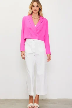 SKIES ARE BLUE Blazers*Double Breasted Crop Blazer Prettyinpink