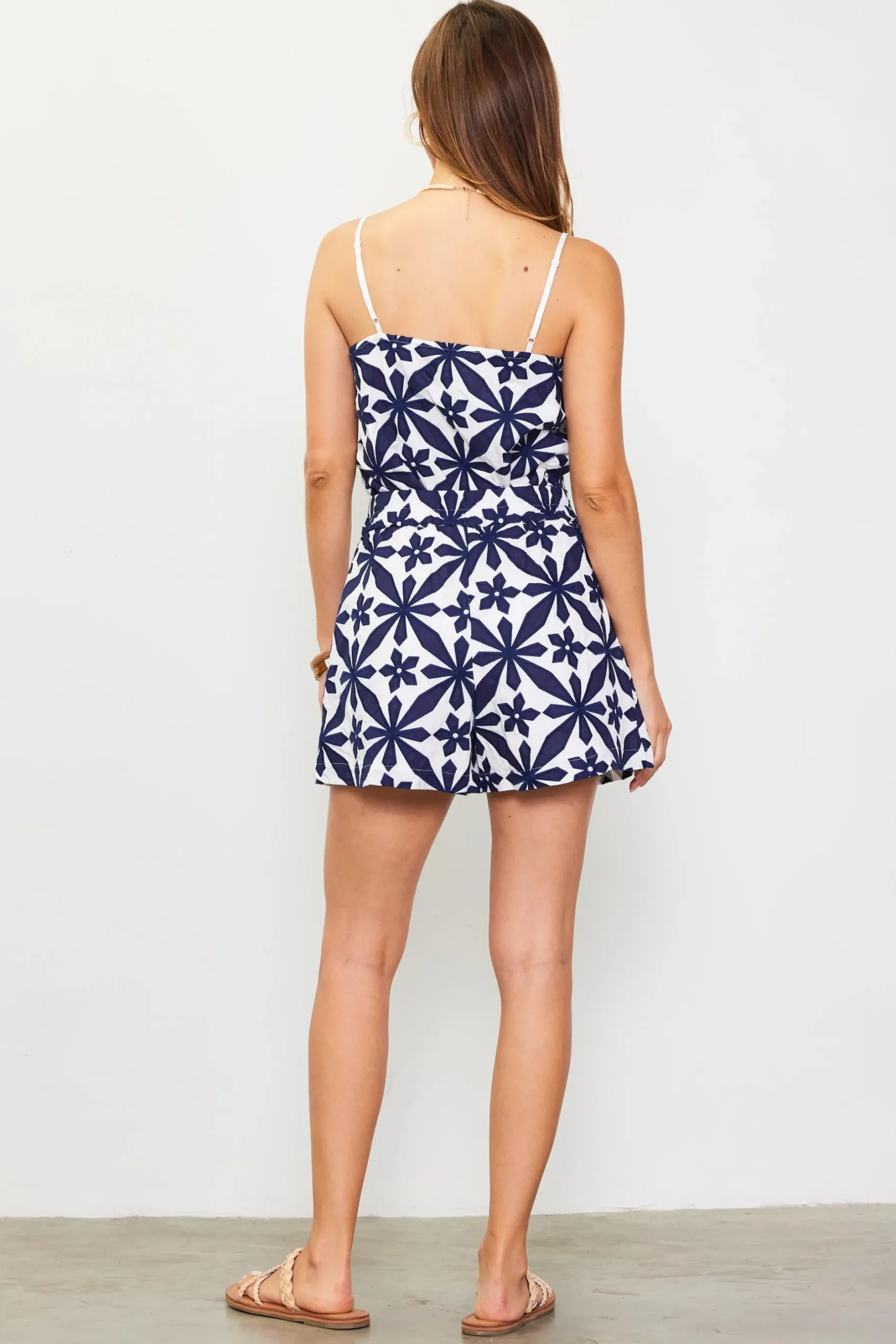SKIES ARE BLUE Shorts*Embroidered Shorts With Zipper Navy