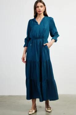 SKIES ARE BLUE Maxi Dresses*Emery Ruffle Tiered Maxi Dress Teal