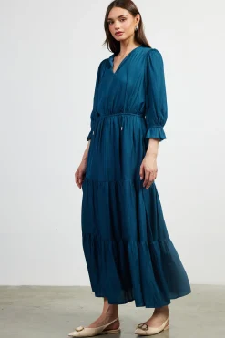 SKIES ARE BLUE Maxi Dresses*Emery Ruffle Tiered Maxi Dress Teal