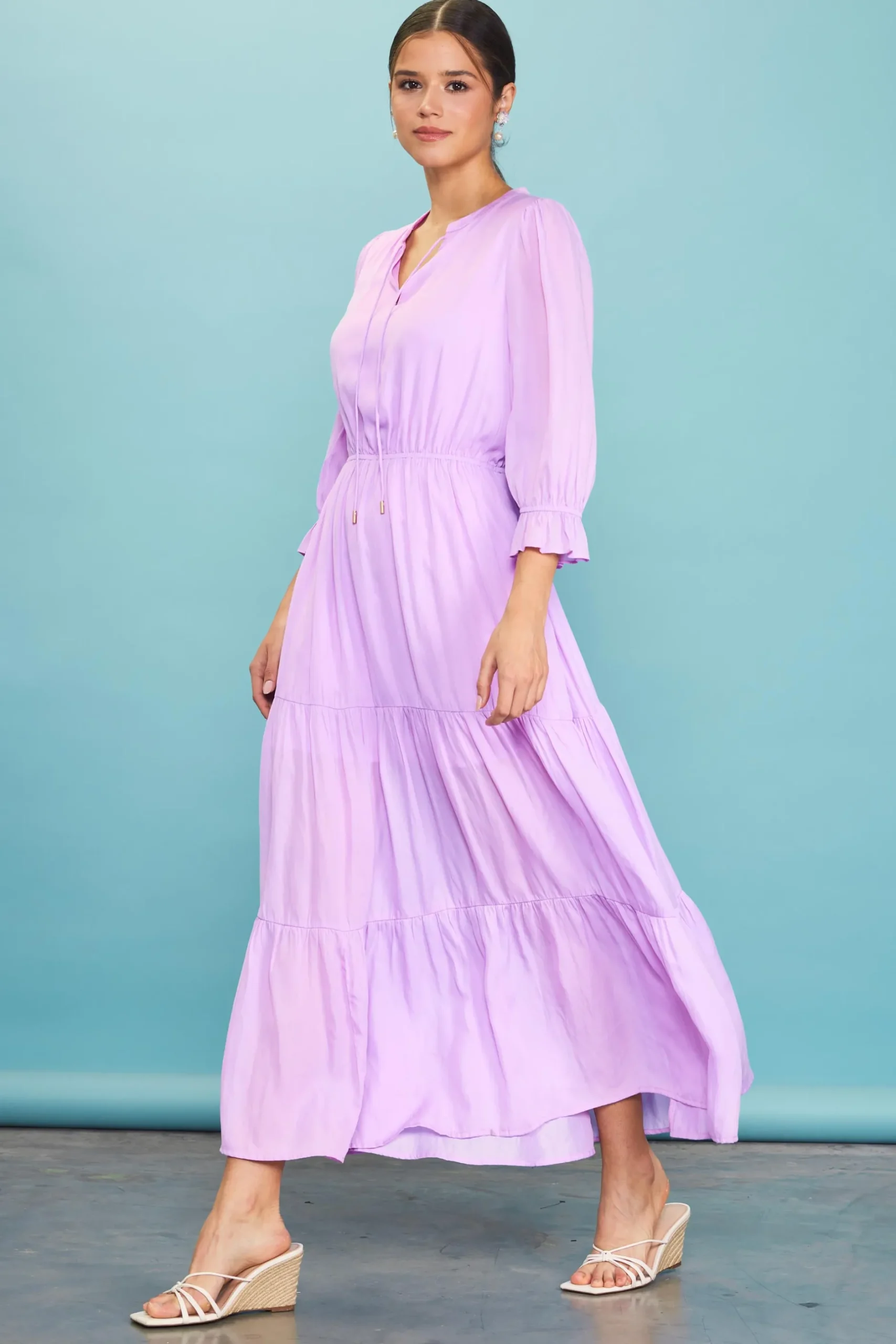 SKIES ARE BLUE Maxi Dresses*Emery Ruffle Tiered Maxi Dress Lavender