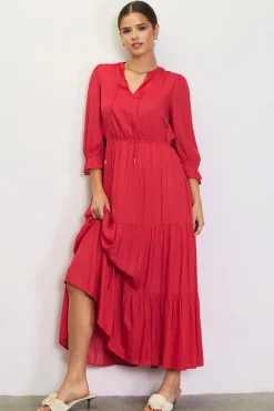 SKIES ARE BLUE Maxi Dresses*Emery Ruffle Tiered Maxi Dress Cherry