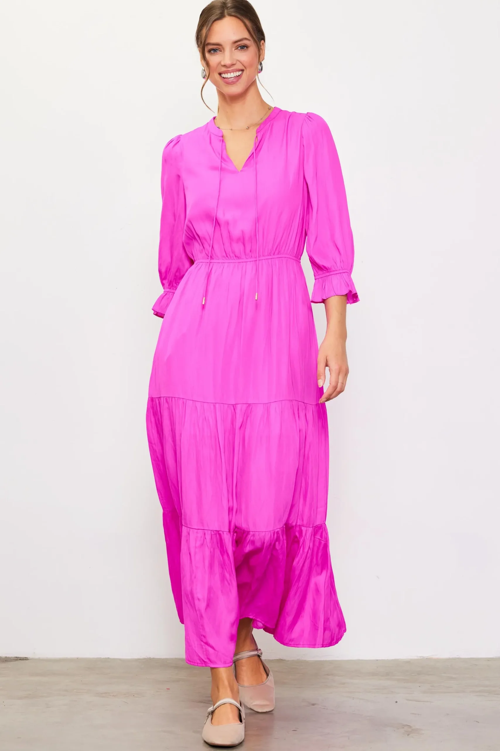 SKIES ARE BLUE Maxi Dresses*Emery Ruffle Tiered Maxi Dress Roseviolet