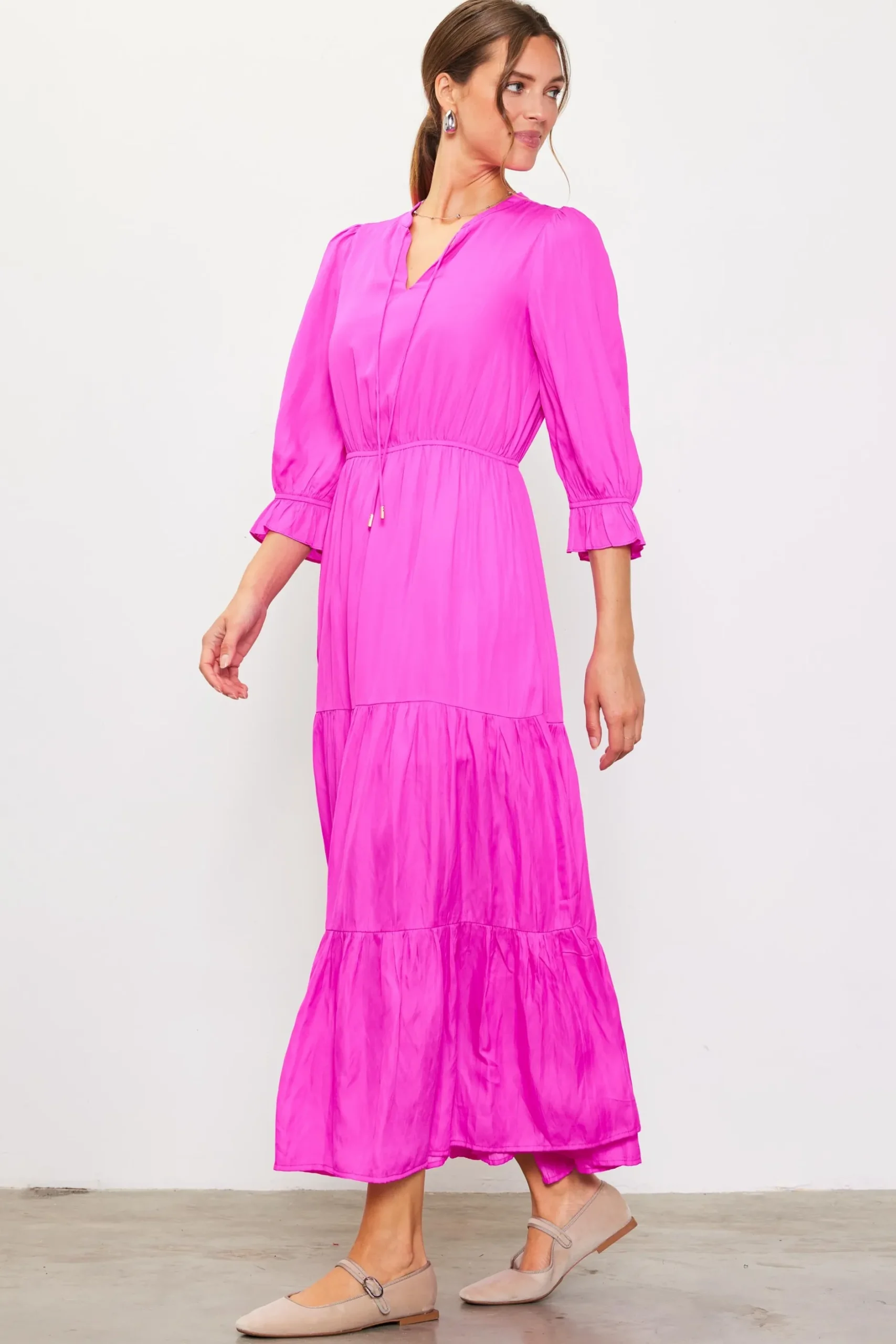 SKIES ARE BLUE Maxi Dresses*Emery Ruffle Tiered Maxi Dress Roseviolet