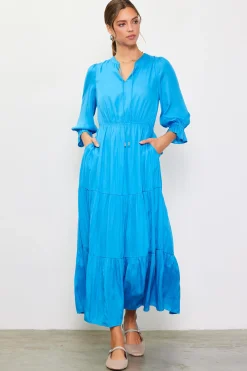 SKIES ARE BLUE Maxi Dresses*Emery Ruffle Tiered Maxi Dress Malibublue
