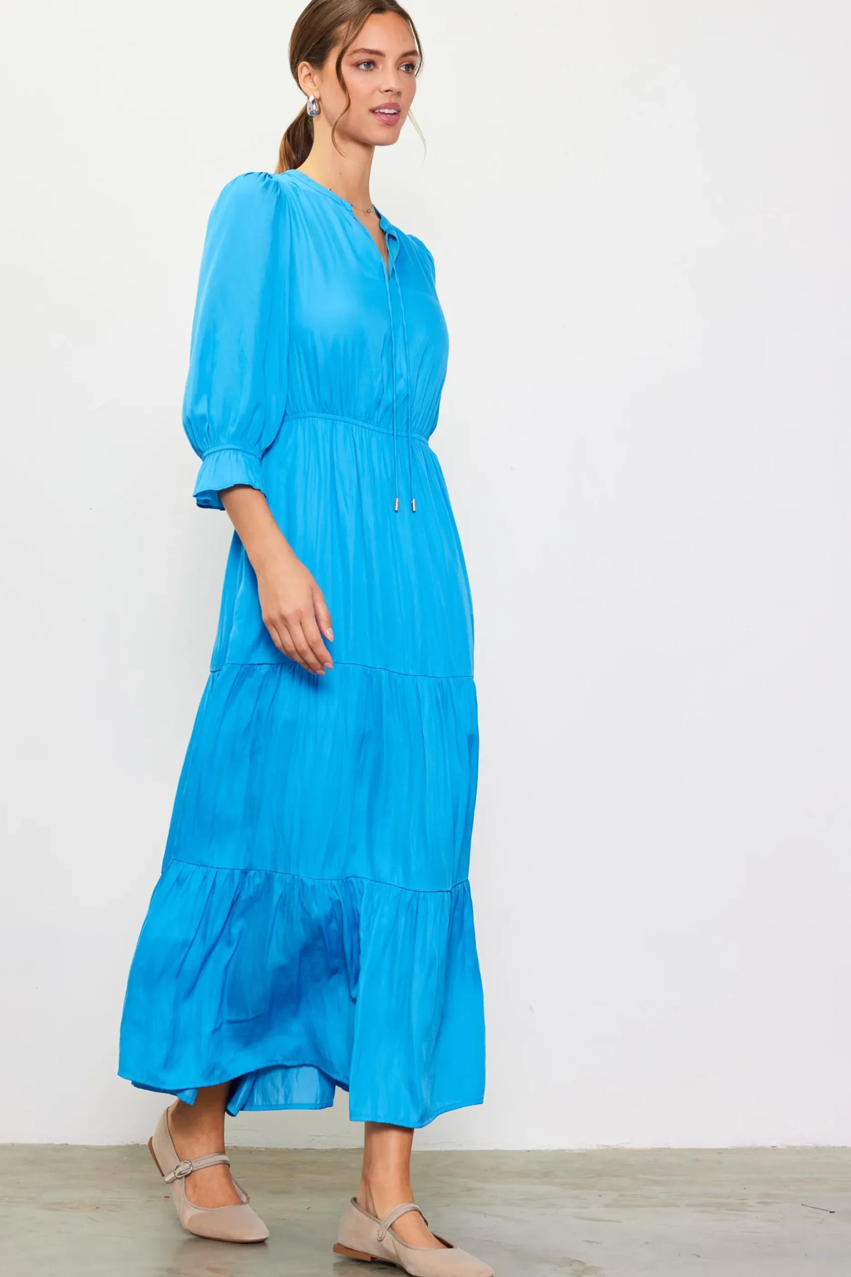 SKIES ARE BLUE Maxi Dresses*Emery Ruffle Tiered Maxi Dress Malibublue