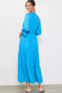 SKIES ARE BLUE Maxi Dresses*Emery Ruffle Tiered Maxi Dress Malibublue