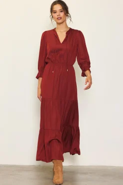 SKIES ARE BLUE Maxi Dresses*Emery Ruffle Tiered Maxi Dress Amberrust
