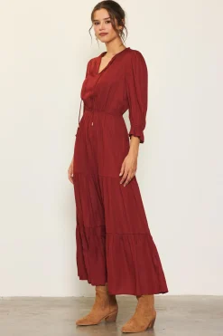 SKIES ARE BLUE Maxi Dresses*Emery Ruffle Tiered Maxi Dress Amberrust