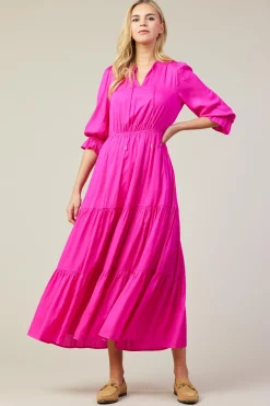 SKIES ARE BLUE Maxi Dresses*Emery Ruffle Tiered Maxi Dress Hyperpink