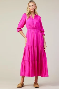 SKIES ARE BLUE Maxi Dresses*Emery Ruffle Tiered Maxi Dress Hyperpink