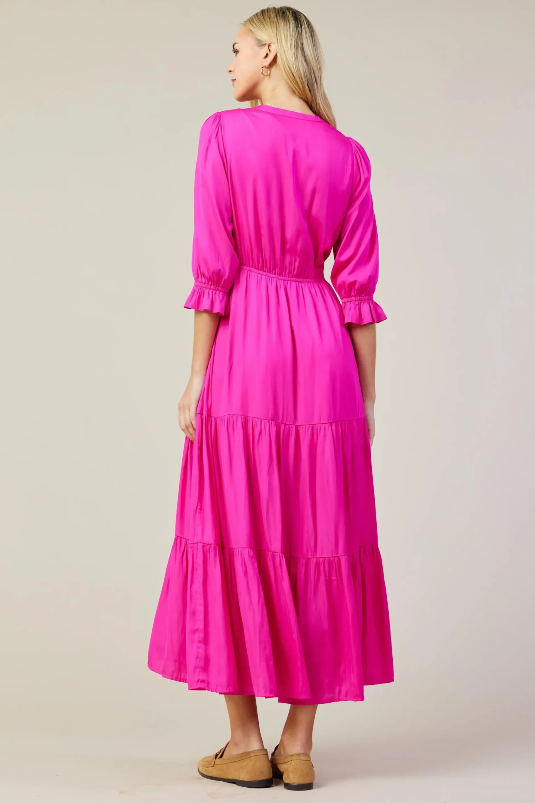 SKIES ARE BLUE Maxi Dresses*Emery Ruffle Tiered Maxi Dress Hyperpink