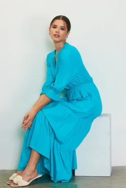 SKIES ARE BLUE Maxi Dresses*Emery Ruffle Tiered Maxi Dress Tealgreen