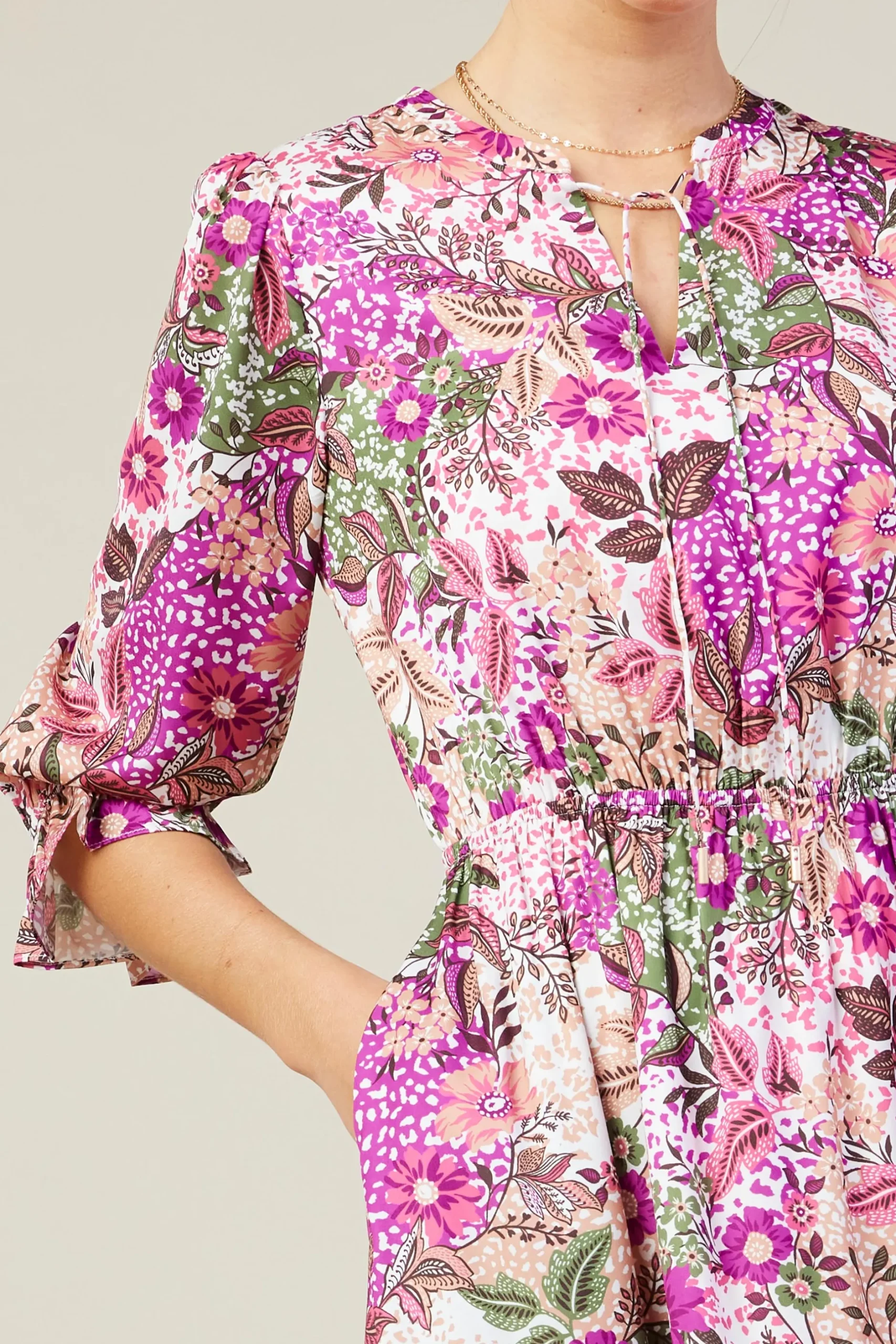 SKIES ARE BLUE Maxi Dresses*Floral Print Ruffle Maxi Dress Orchidmulti