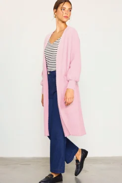 SKIES ARE BLUE Outerwear|Sweaters*Fuzzy Longsleeve Cardigan Blush