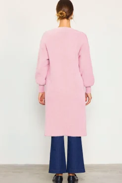 SKIES ARE BLUE Outerwear|Sweaters*Fuzzy Longsleeve Cardigan Blush