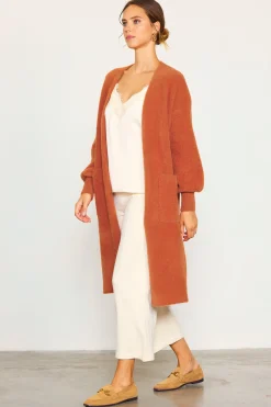 SKIES ARE BLUE Outerwear|Sweaters*Fuzzy Longsleeve Cardigan Rust