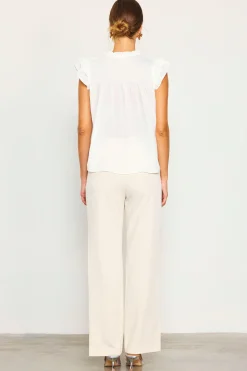SKIES ARE BLUE Sleeveless Tops|Short Sleeve Tops*Gwynne Ruffle Short Sleeve Top Offwhite