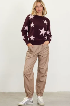 SKIES ARE BLUE Pants*High Waisted Cargo Pants Taupe