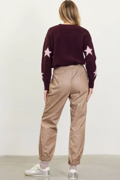 SKIES ARE BLUE Pants*High Waisted Cargo Pants Taupe