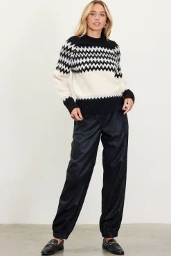 SKIES ARE BLUE Pants*High Waisted Cargo Pants Black