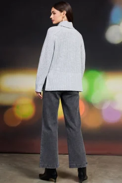 SKIES ARE BLUE Sweaters*Irene Turtleneck Sweater Grey