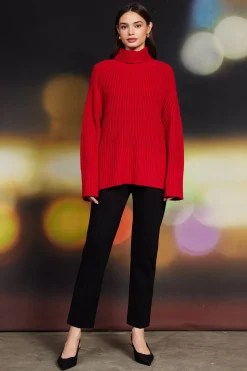 SKIES ARE BLUE Sweaters*Irene Turtleneck Sweater Red