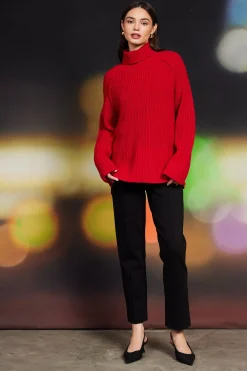 SKIES ARE BLUE Sweaters*Irene Turtleneck Sweater Red
