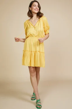 SKIES ARE BLUE Mini Dresses*Jacquard Tiered Short Dress Mangosorbet
