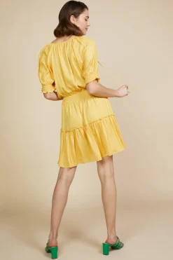 SKIES ARE BLUE Mini Dresses*Jacquard Tiered Short Dress Mangosorbet