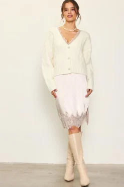 SKIES ARE BLUE Outerwear|Sweaters*Jewel Button Detail Cardigan Cream