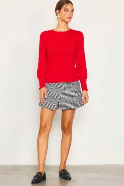 SKIES ARE BLUE Sweaters*Jewel Detail Longsleeve Sweater Red